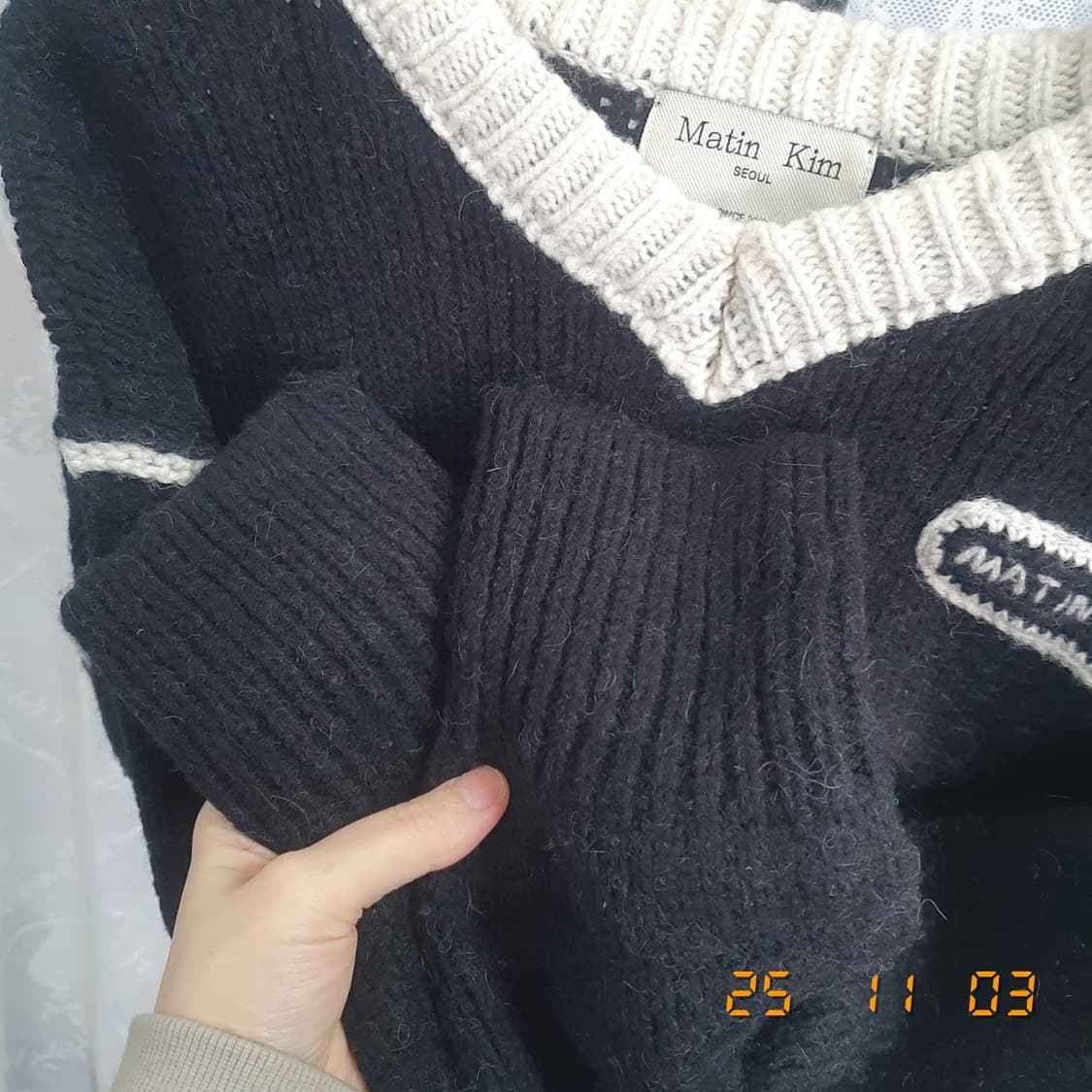 마뗑킴 크롭 울 알파카 니트 free (블랙) 상품이미지4