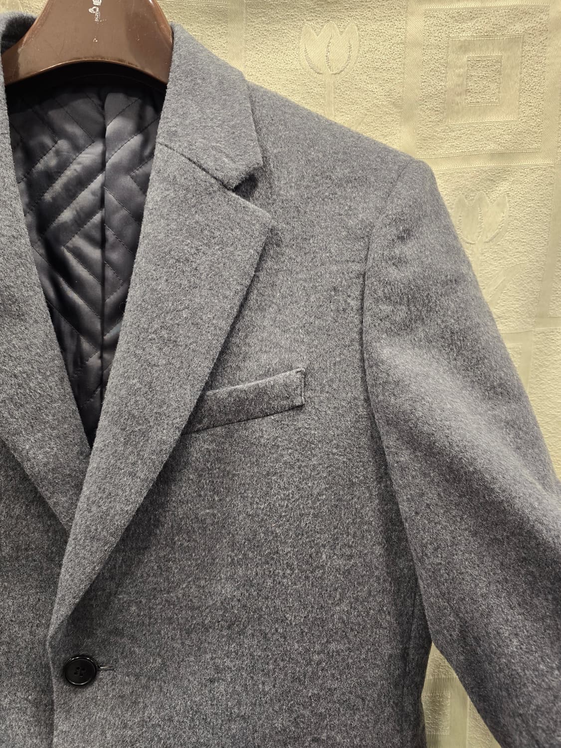 바쏘옴므 BASSO homme 남성 모+캐시미어 회색 코트 95~100 상품이미지3