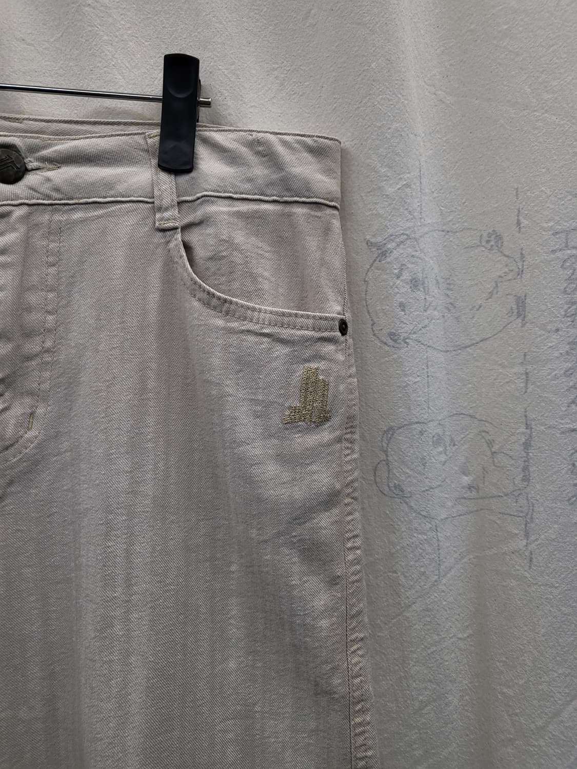 랑방 아이보리 와이드 데님 팬츠 상품이미지3