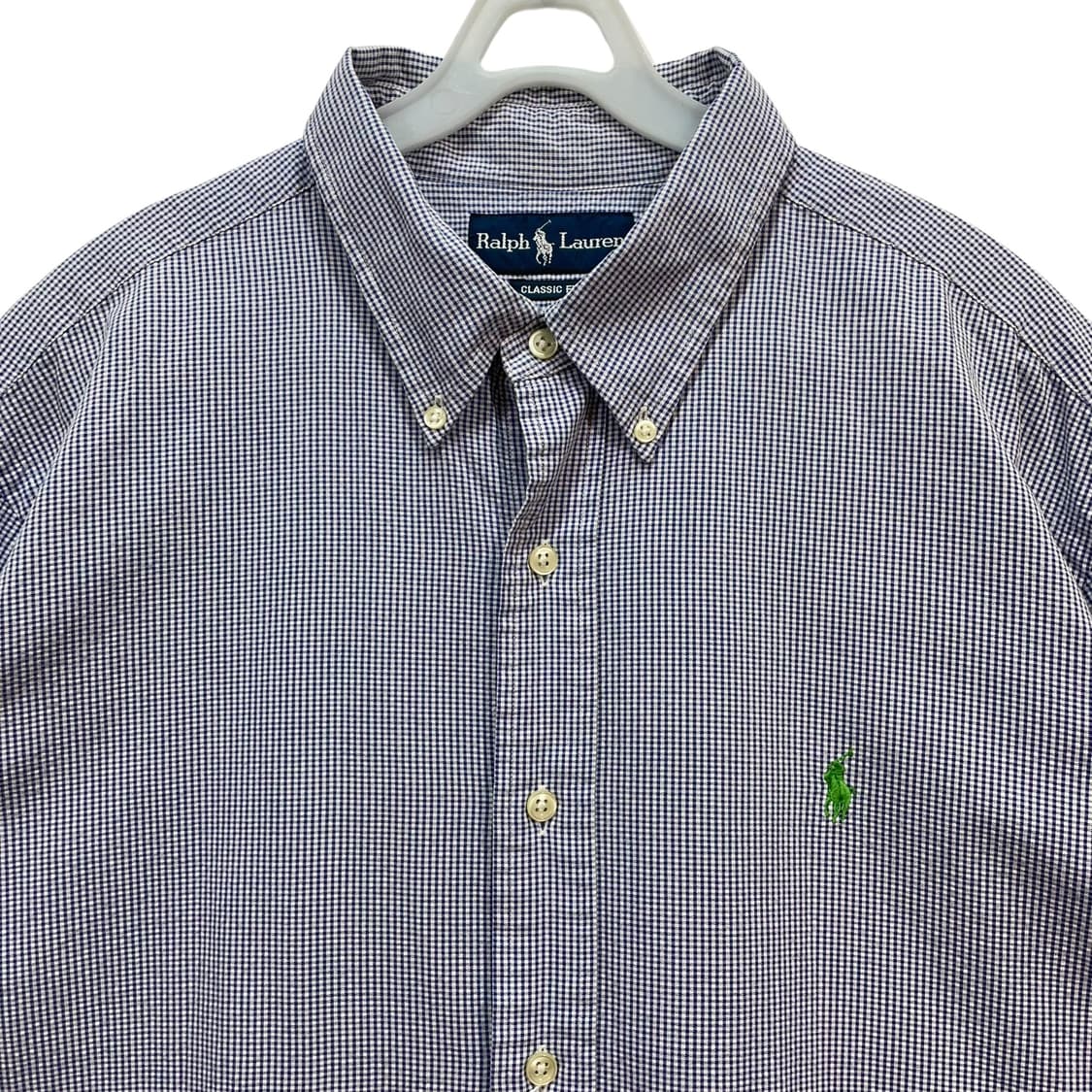 Polo Navy Mini Check Shirt 상품이미지3