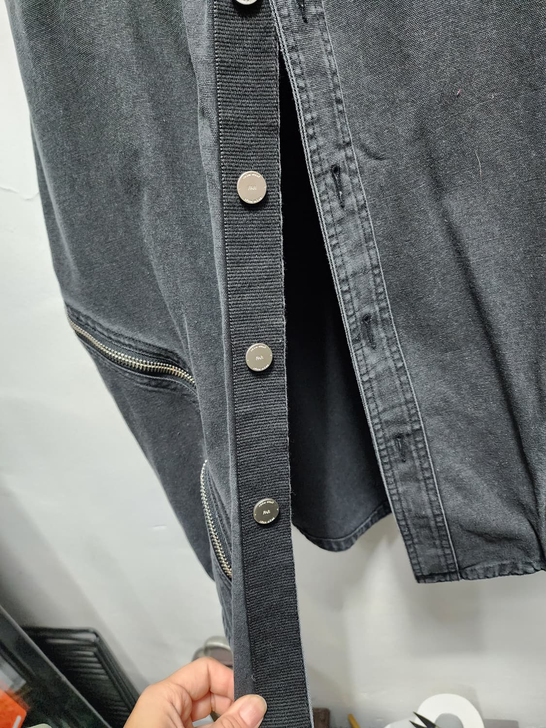 파프롬왓 파아카이브 흑청 커브 집업 데님자켓 상품이미지8