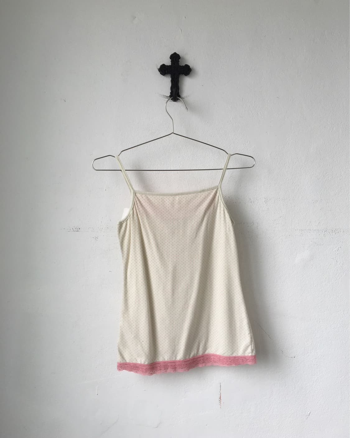 Lace trimming dot pattern sleeveless 상품이미지3