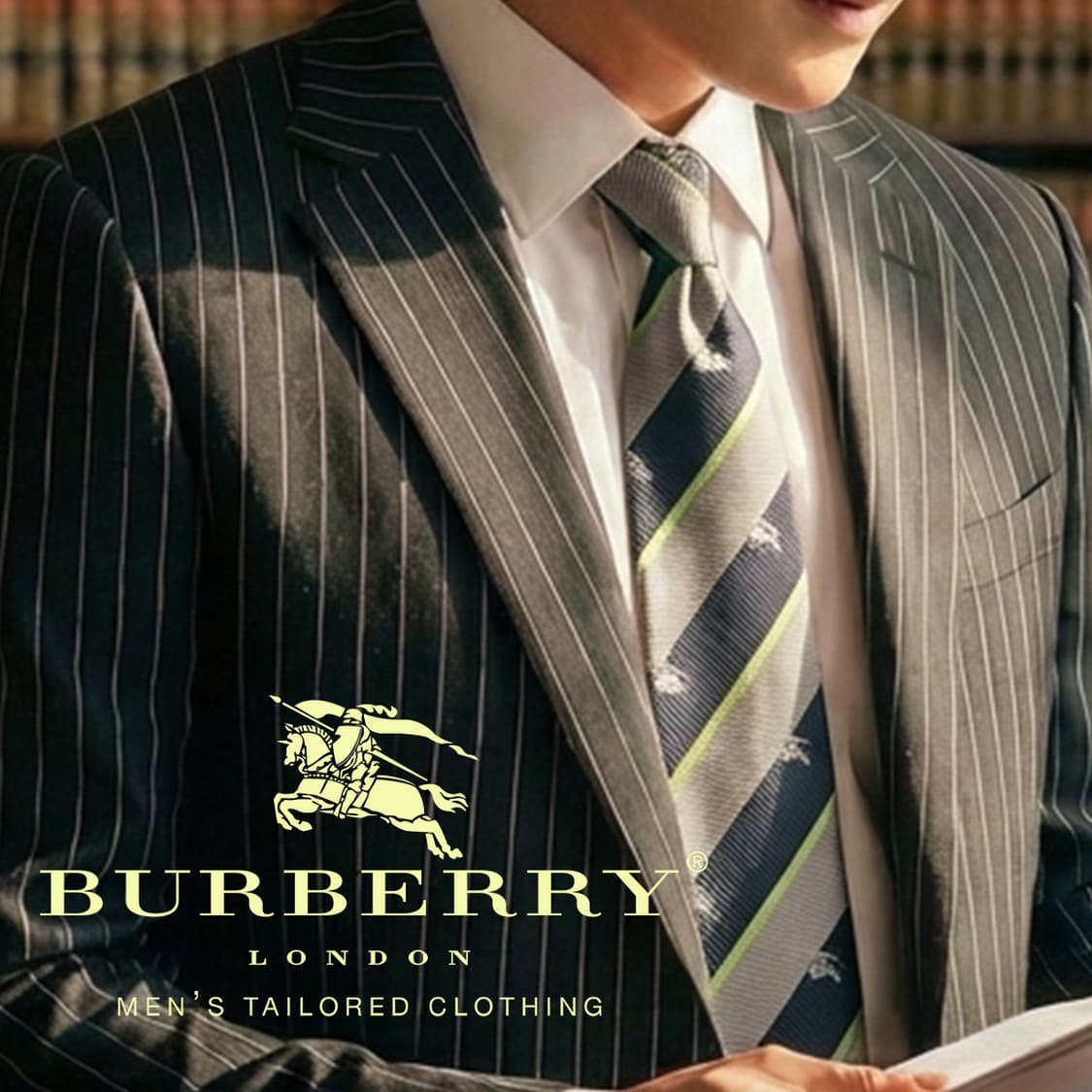 버버리 네이비 & 그레이 스트라이프 넥타이 9.5cm A+등급 E891 상품이미지1