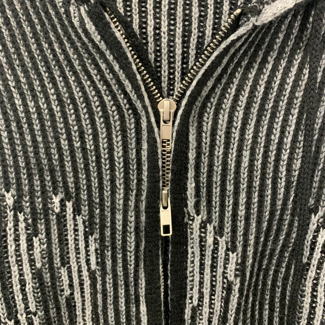 트릴리온 블랙 골지 니트 후드집업 상품이미지5