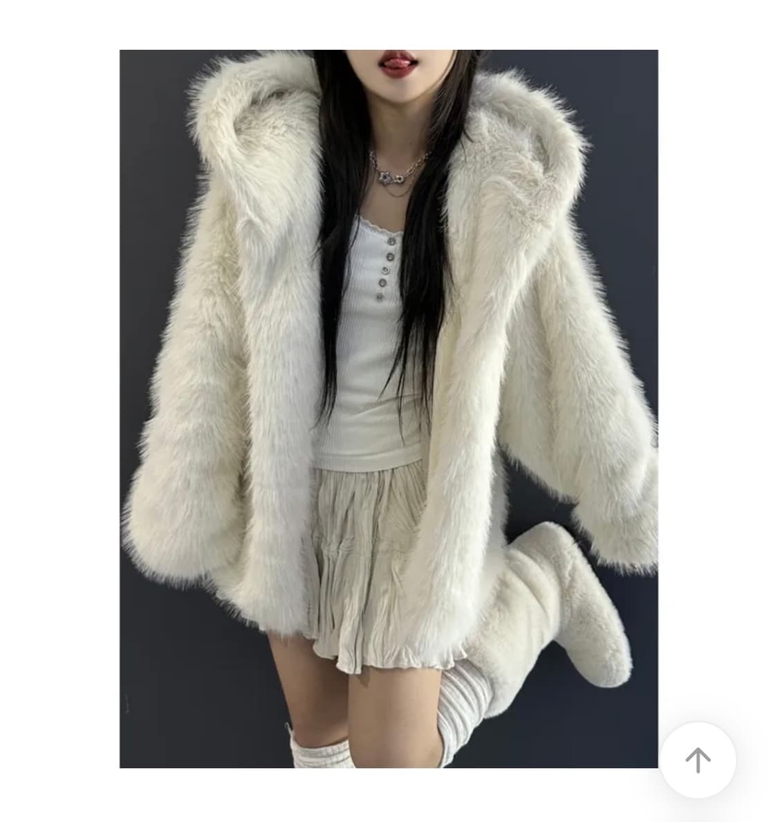 스노우 퍼 후드 코트 자켓 갸루 상품이미지1