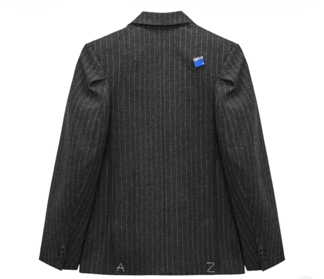 자라 x 아더에러 스트라이프 오버사이즈 블레이저 그레이 상품이미지2