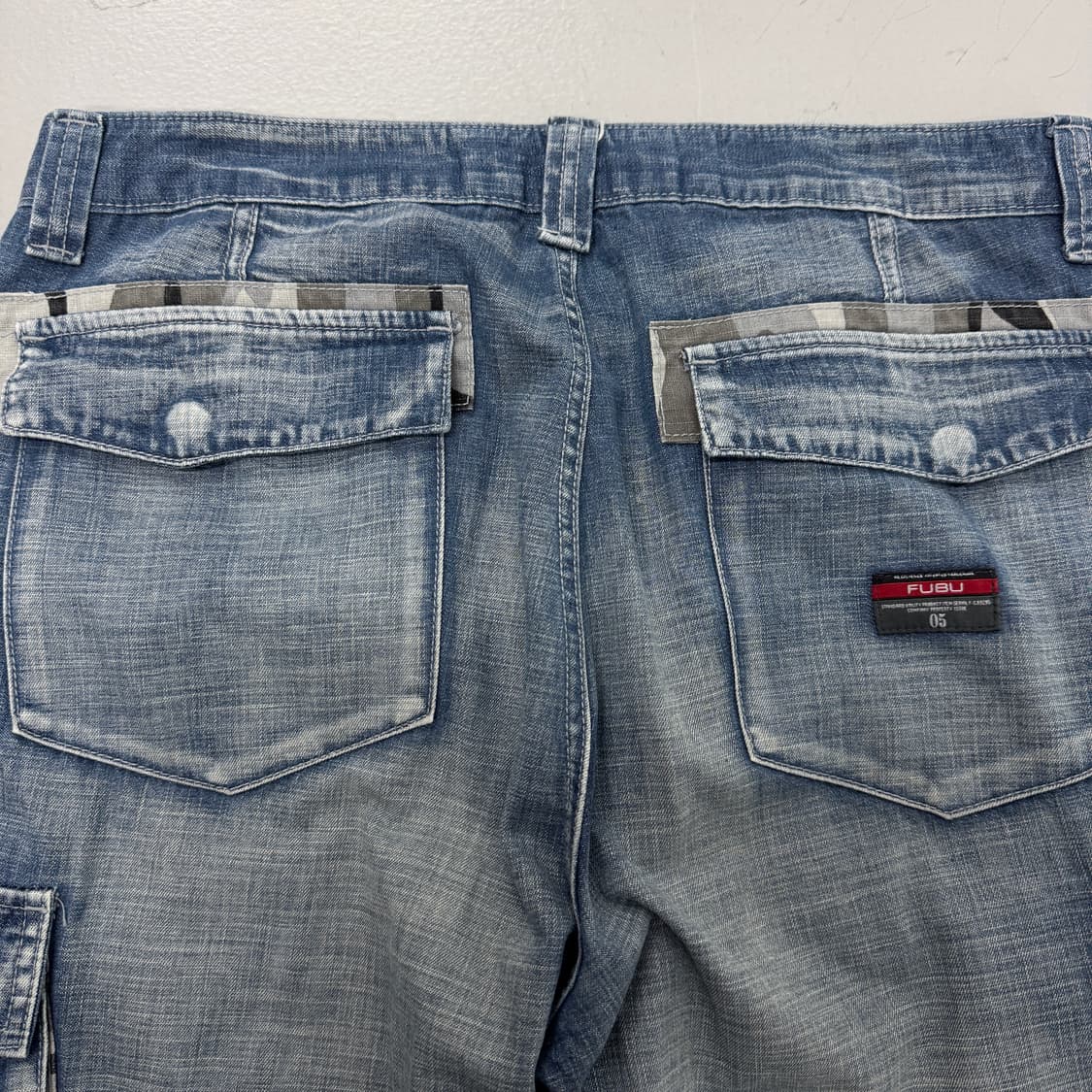 FUBU 후부 Y2K 힙합 워싱 와이드 데님 카고팬츠 상품이미지6