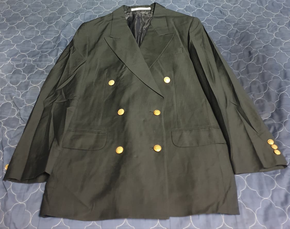 (빈티지) 닥스 브레스티드 금장 더블버튼 피크트라펠 블레이저 블랙 (M) 상품이미지1