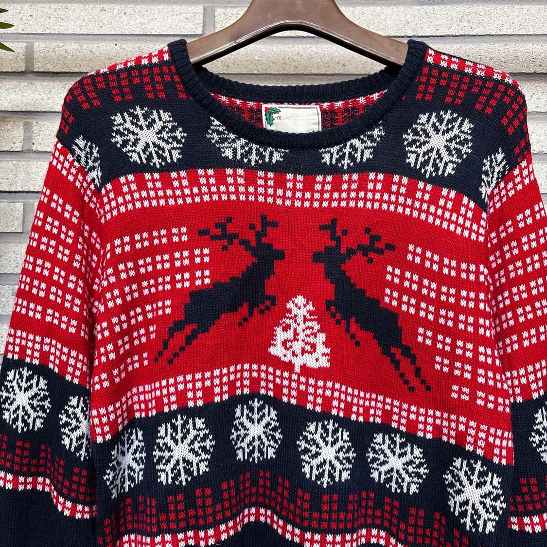 USA VINTAGE 레인디어 홀리데이 패턴 니트 스노우플레이크 디테일 상품이미지4