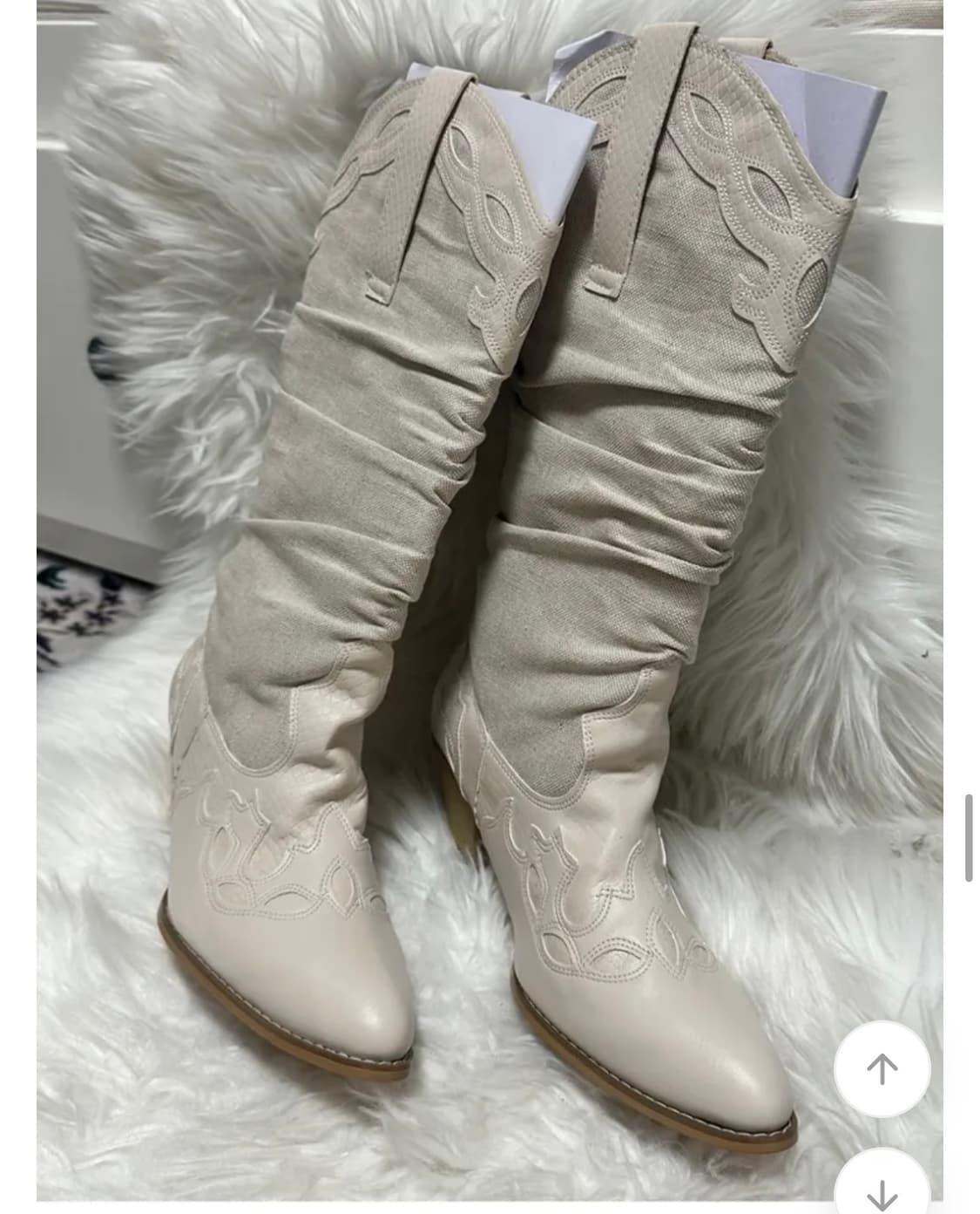 빈티지 린넨 레더 웨스턴 부츠 240 상품이미지1