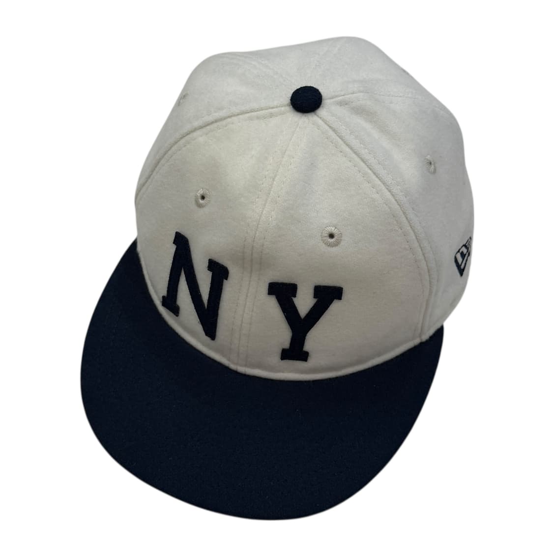 뉴에라 빈티지 쿠퍼스타운 멜튼 울 뉴욕양키스 NY 스냅백 모자 크림네이비 상품이미지2