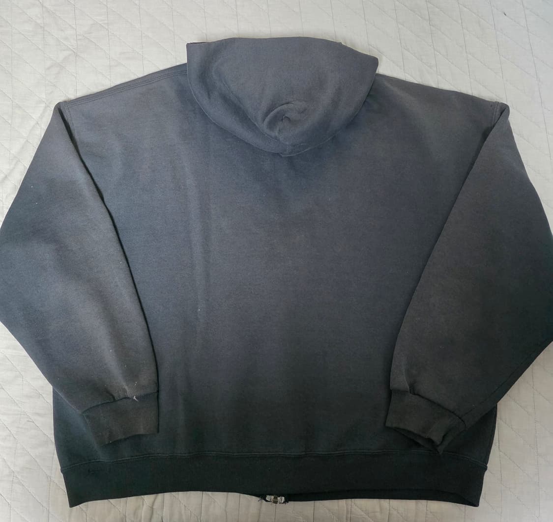 [XXL] 90s 빈티지 러셀 애슬레틱 후드집업 블랙 하드페이드&페인팅 상품이미지4