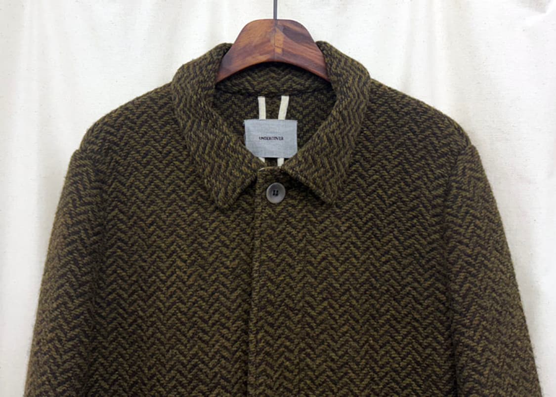 언더커버 헤링본 축융 울 코트 상품이미지2