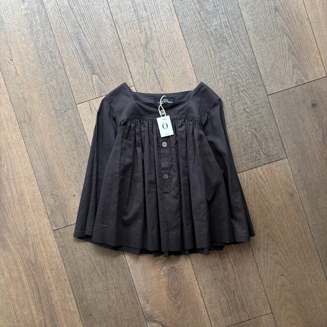 Square Neck Shirring Blouse 상품이미지1