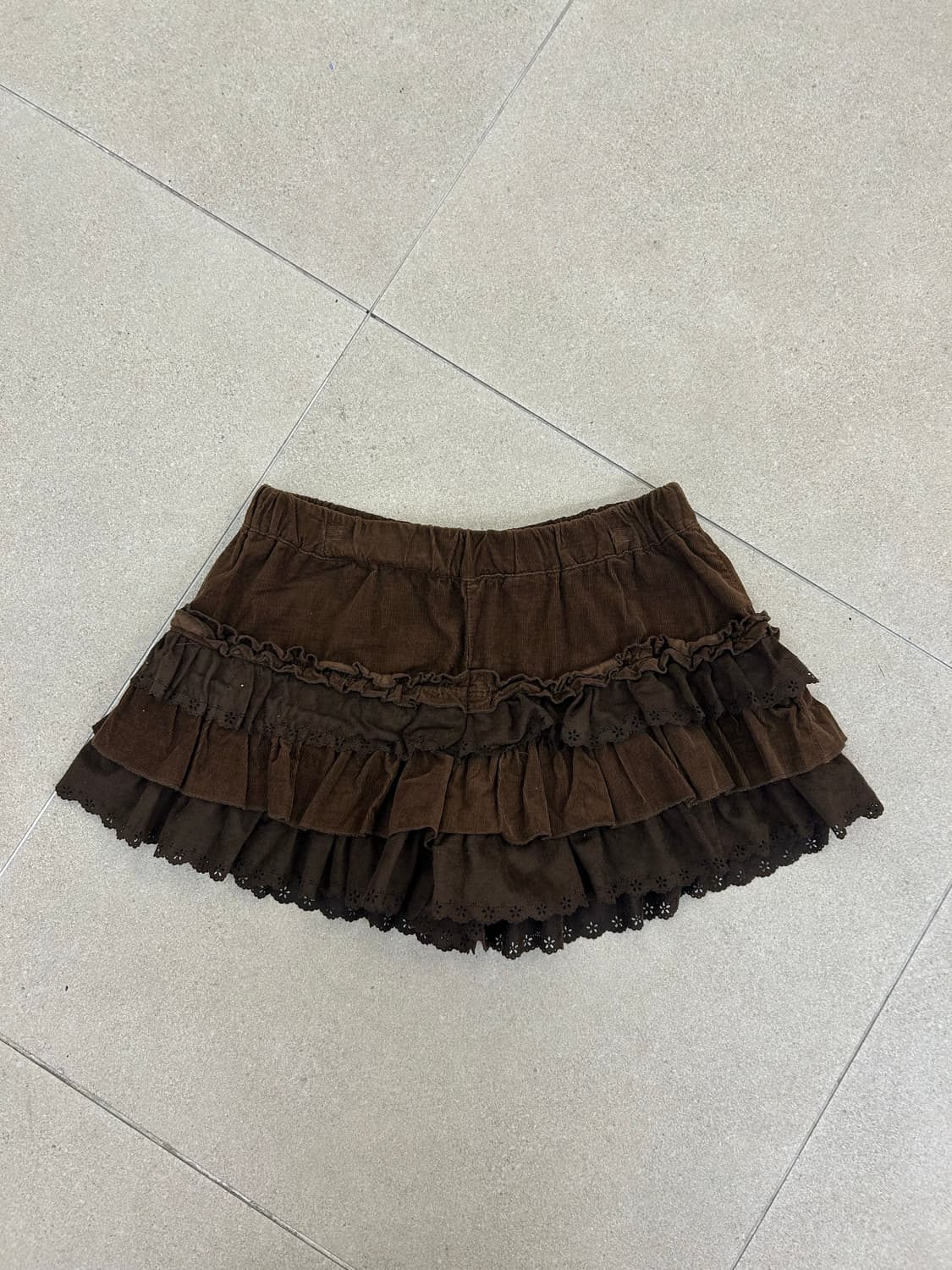 브라운 레이스 캉캉 치마바지 상품이미지1