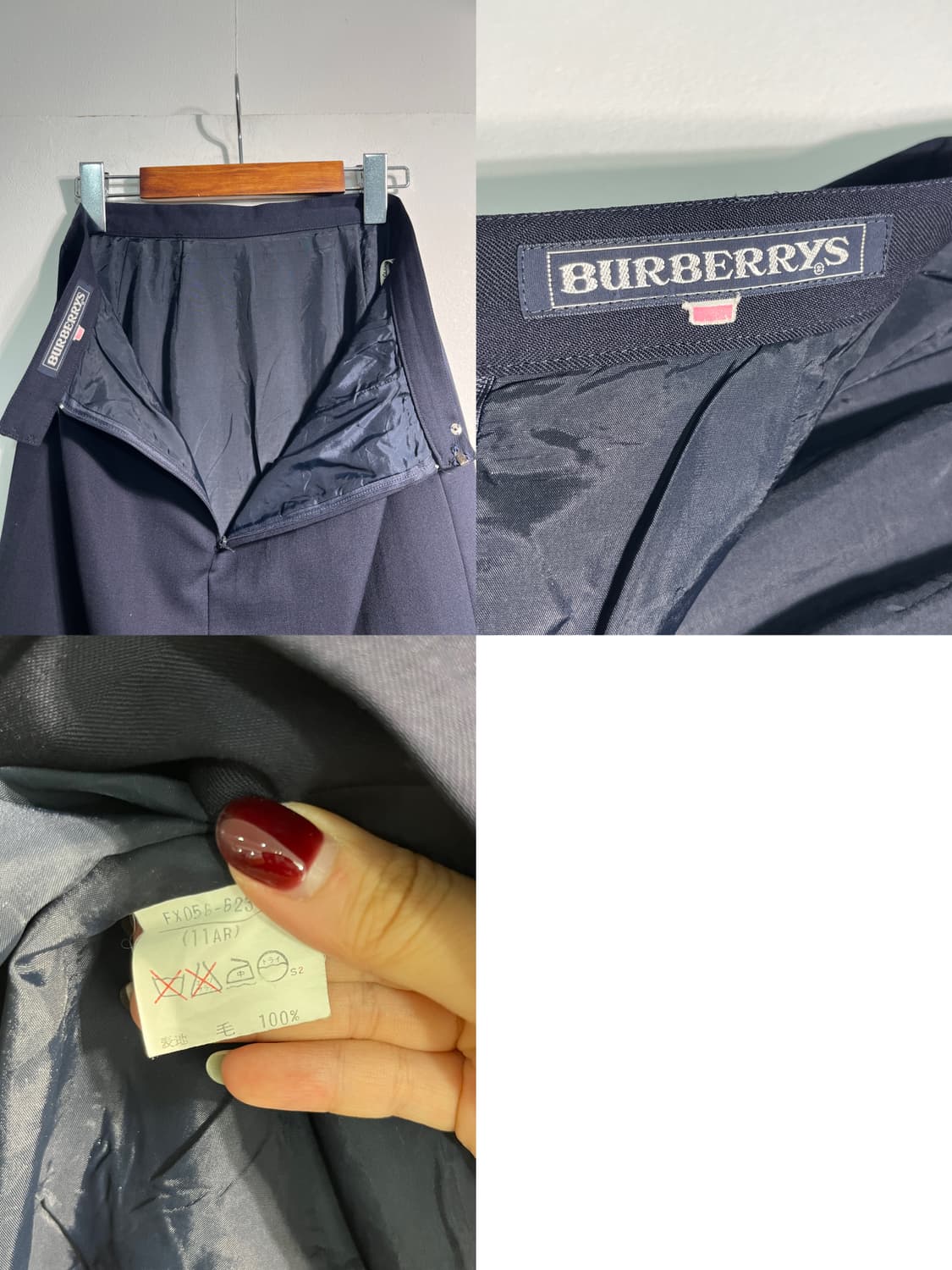 Burberry 버버리 울 100% 스커트 26인치 상품이미지9