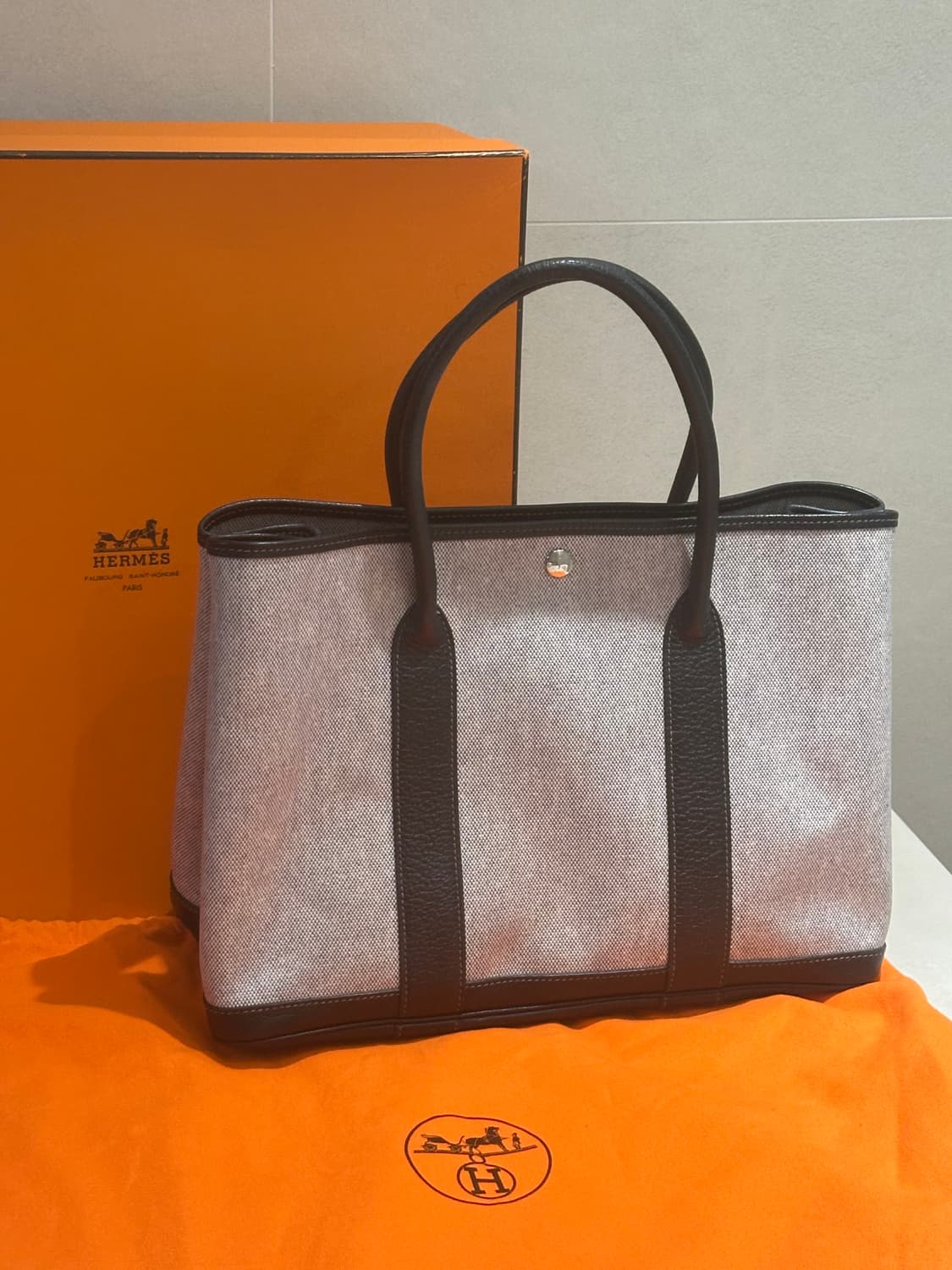 정품 에르메스 가든파티 캔버스 토트백 상품이미지2