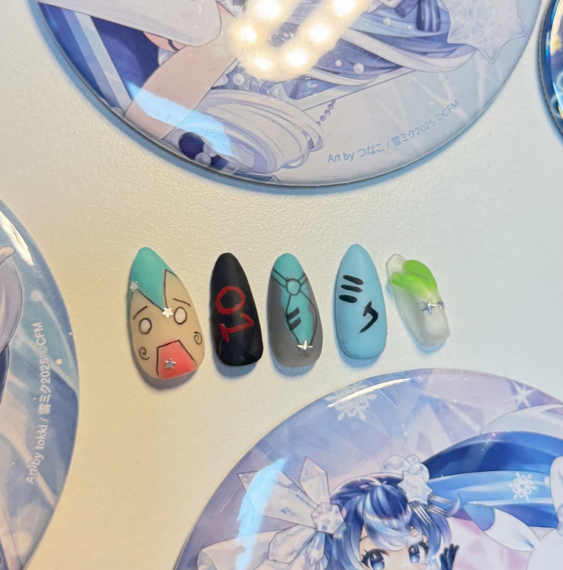 미쿠 수제 네일팁 드로잉 상품이미지2