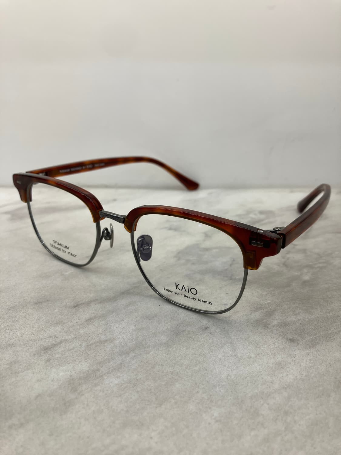 B32 카이오 KAIO 브라운 스틸 웰링턴 하금테 안경(23g) 상품이미지9
