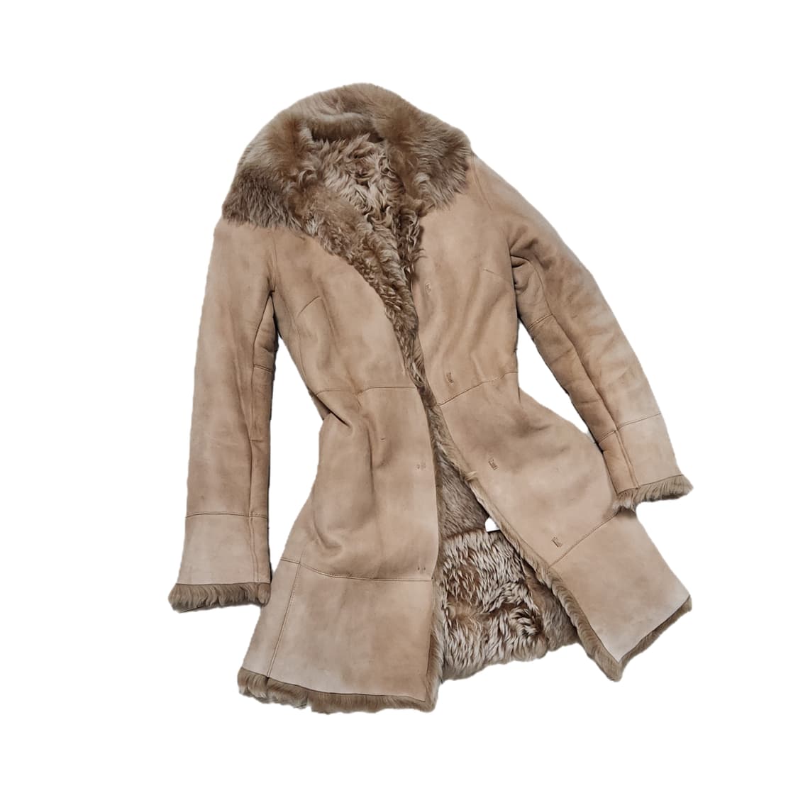 오리엔탈 & 갸루 무드 롱 퍼 무스탕 상품이미지1