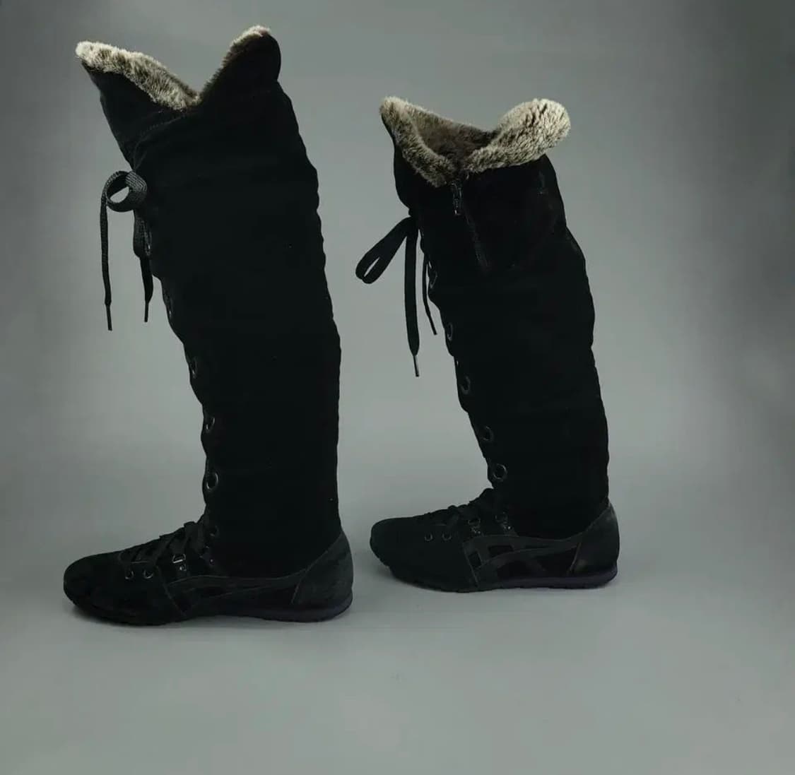 오니츠카타이거 black corduroy fur longboots 250 상품이미지5