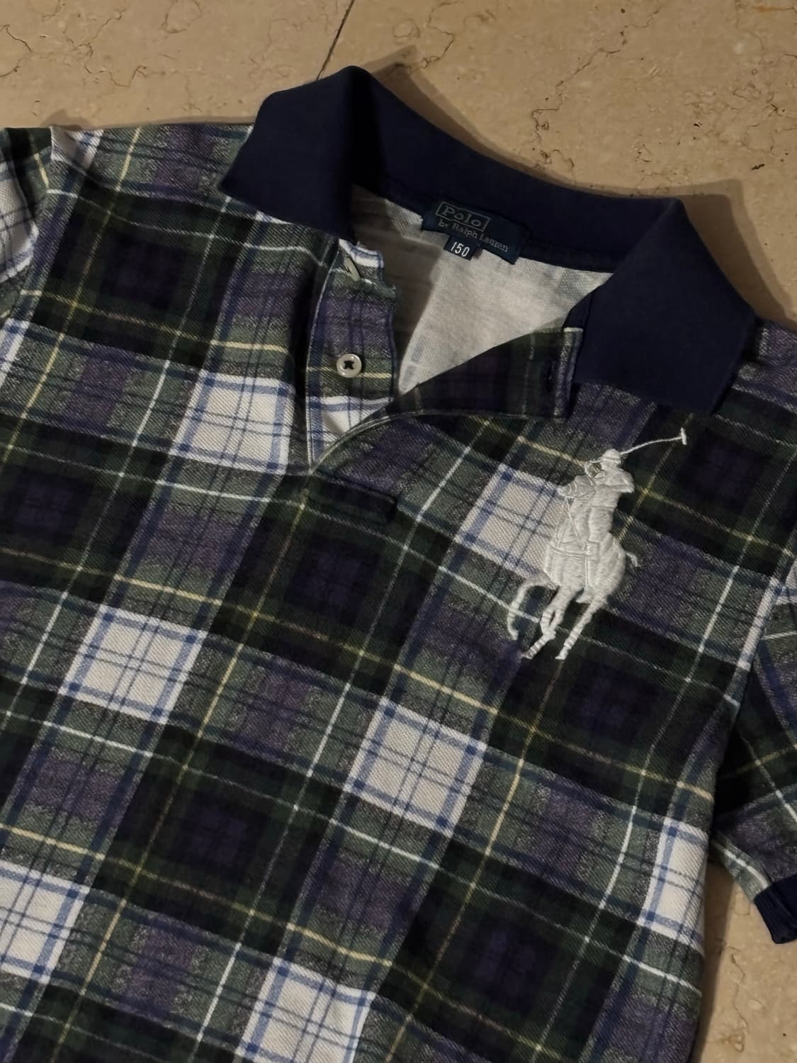 핵희귀!!🎊폴로 랄프로렌 빅포니 타탄체크 카라티 상품이미지1