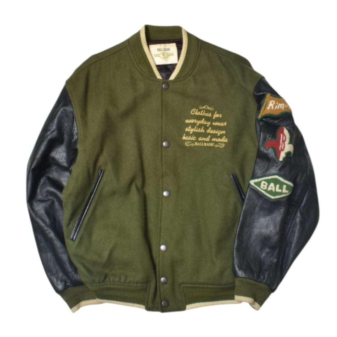 90S BALL BASIC 울 레더 바시티 자켓 48 N1311 상품이미지1