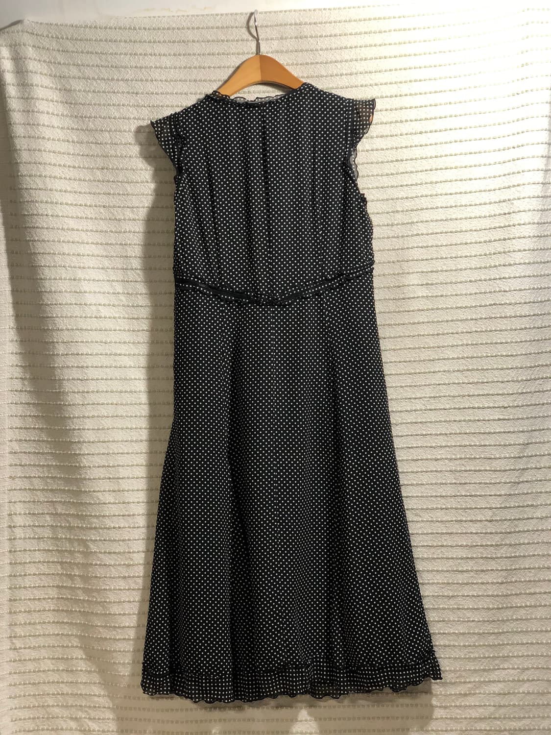 일본 빈티지 블랙 땡땡이 도트 패턴 모리걸 롱 원피스 상품이미지2