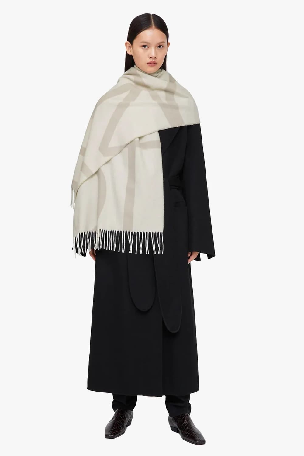 Toteme 토템 모노그램 자카드 울 스카프 본 모노그램 상품이미지3