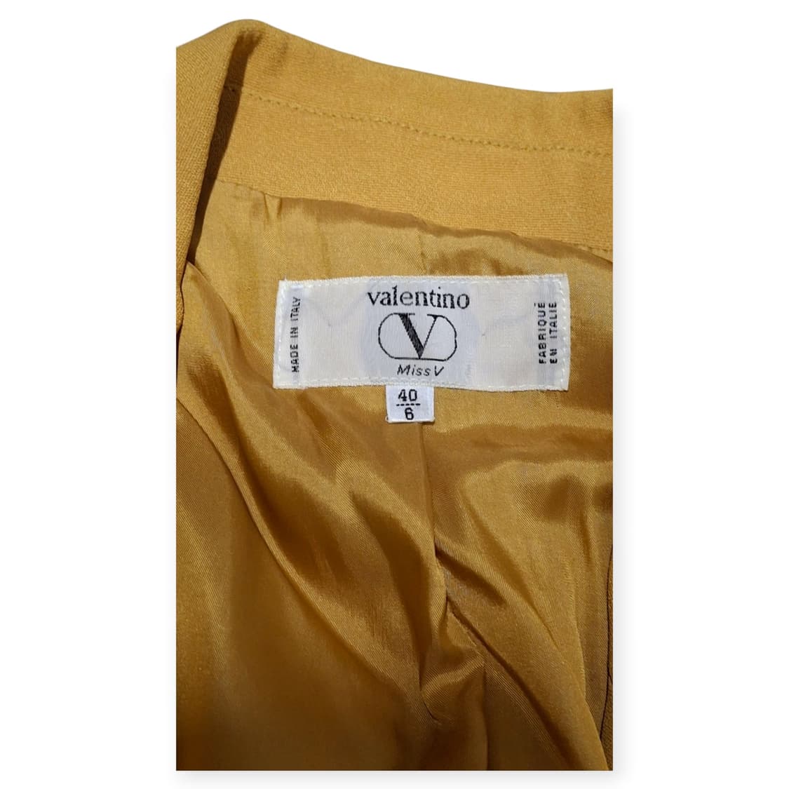 66,L)발렌티노 Miss V 더블 브레스티드 블레이저 머스타드 옐로우 상품이미지3