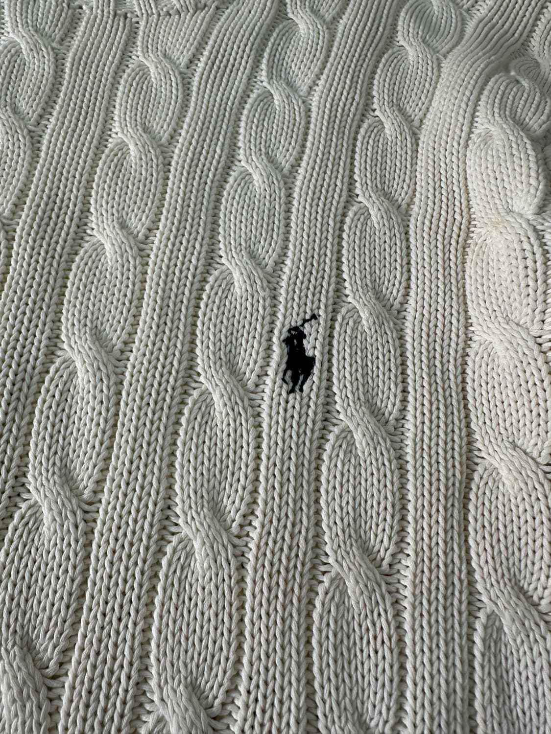 100 폴로랄프로렌 꽈배기 화이트 니트 상품이미지3