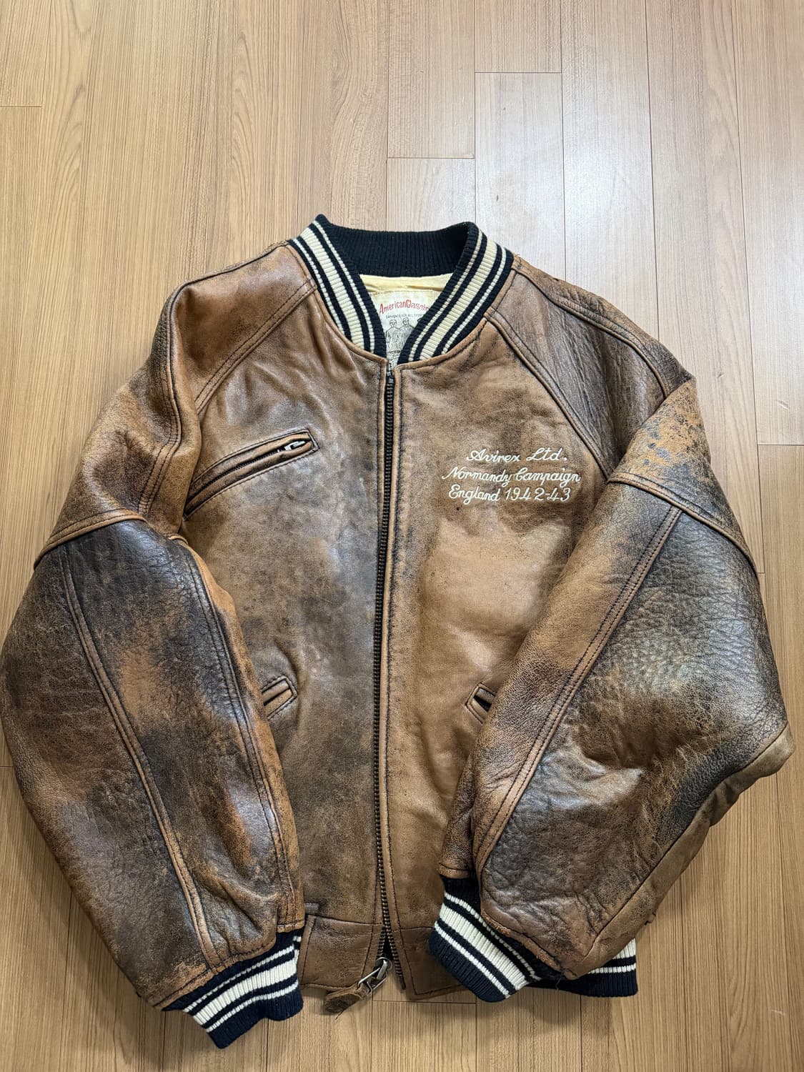 아비렉스 가죽자켓 브라운 s사이즈 상품이미지1