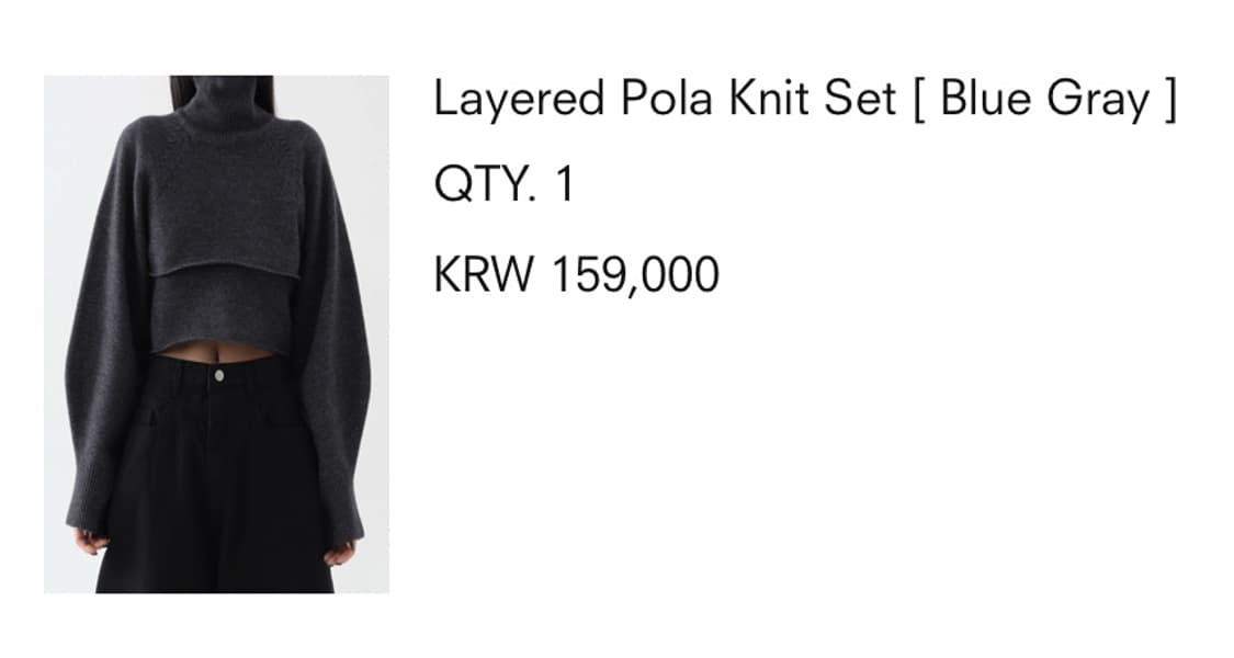 트리밍버드 Layered Pola knit set [blue gray] 상품이미지2