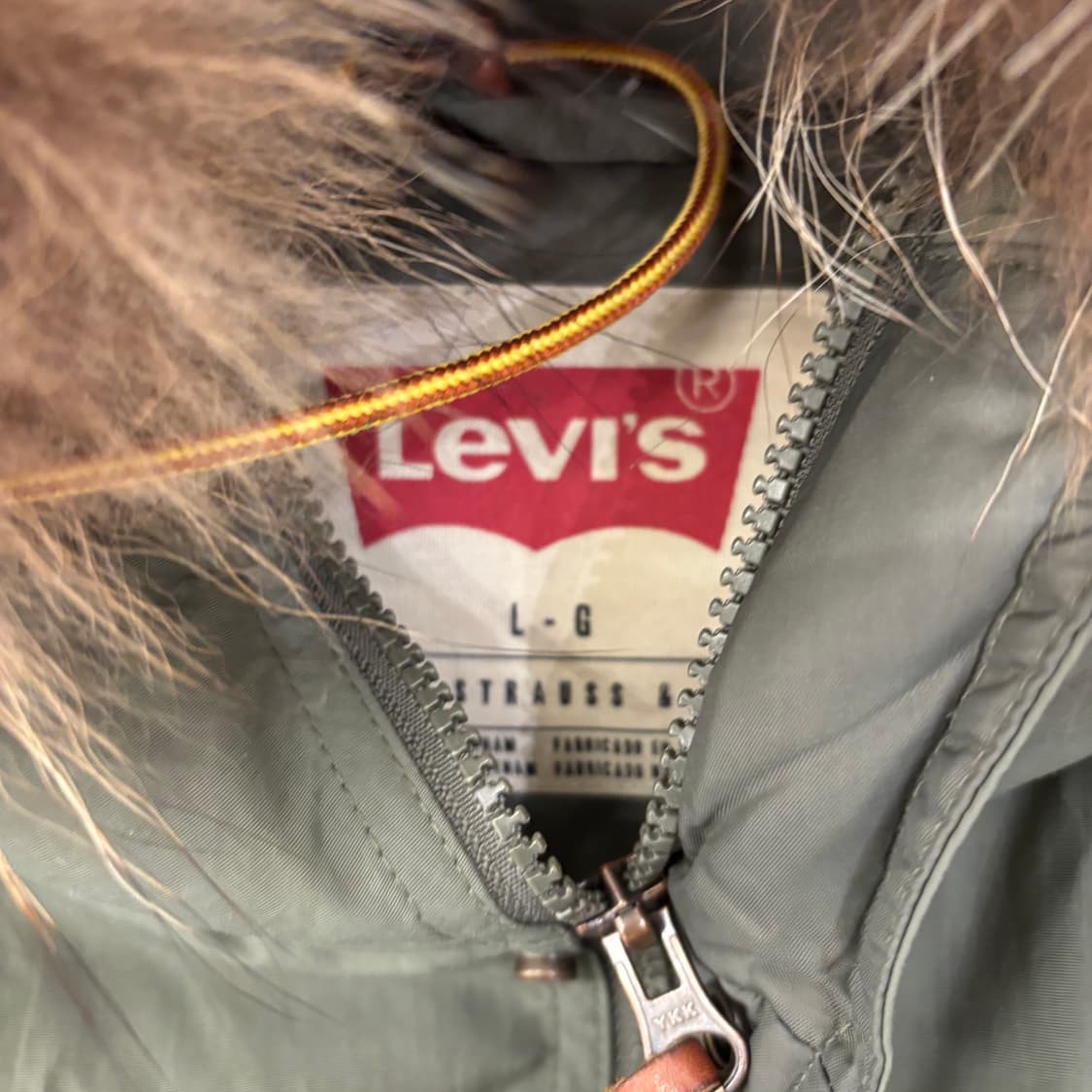 리바이스 퍼 카키 후드 덕다운 패딩 점퍼 상품이미지4