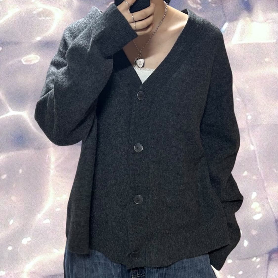 COS 코스 울 니트 가디건 챠콜 그레이 XL  상품이미지1