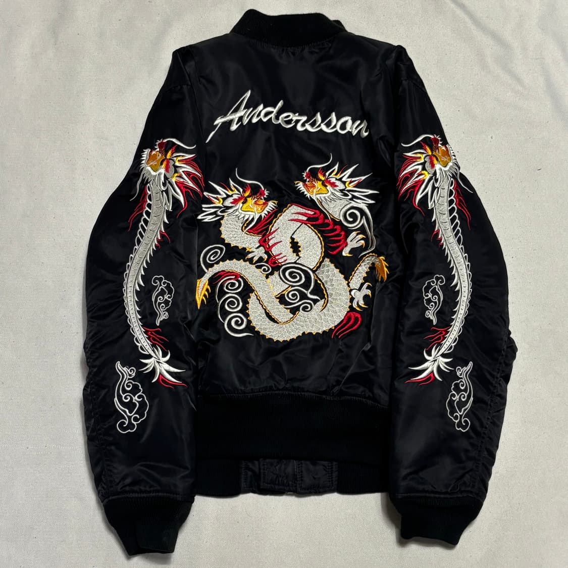 M 쇼트 X 앤더슨벨 드래곤 자수 ma-1 스카쟌 봄버 자켓 상품이미지2