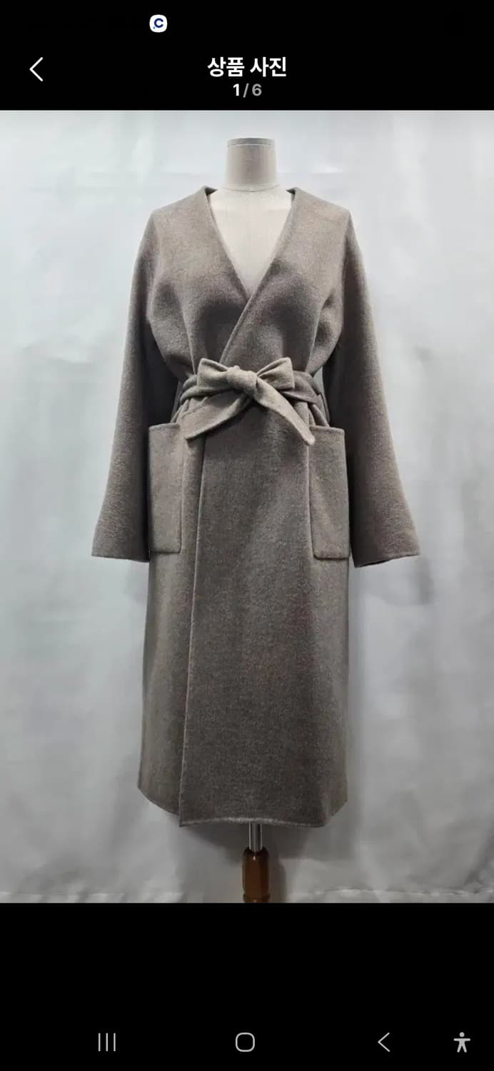 [0758]모니크 monique 핸드메이드  브이넥 울 코트 free 상품이미지1
