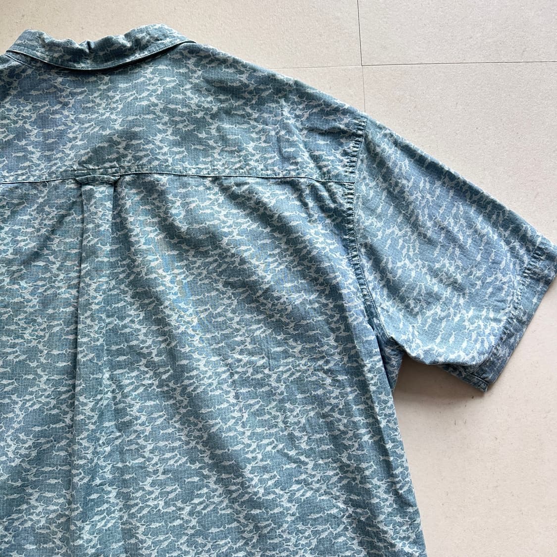 00s 울리치 빈티지 피쉬 패턴 반팔 셔츠 2XL 상품이미지9