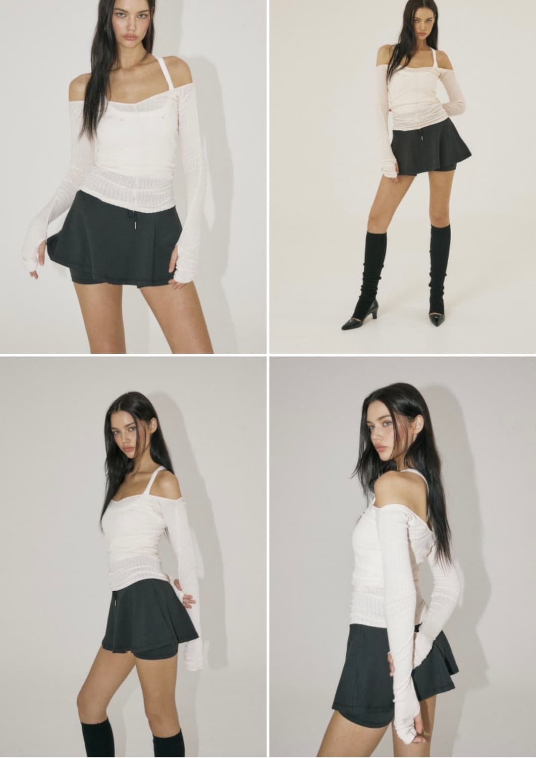 쓰리타임즈 카일리 threetimes Kaylee V 워머 티셔츠 상품이미지2