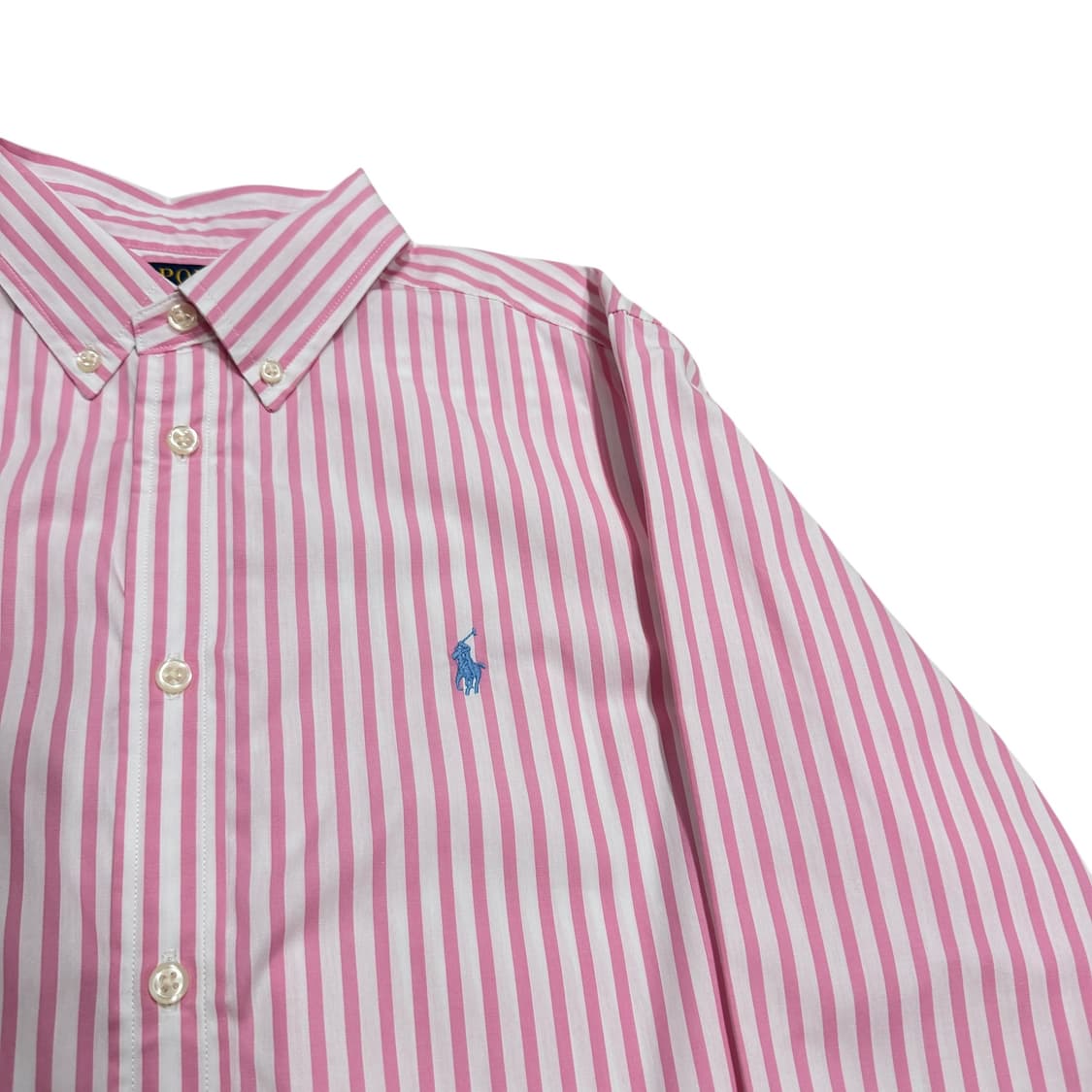 폴로 랄프로렌 신형 QR 스트라이프 핑크 셔츠 남방 XL 상품이미지2