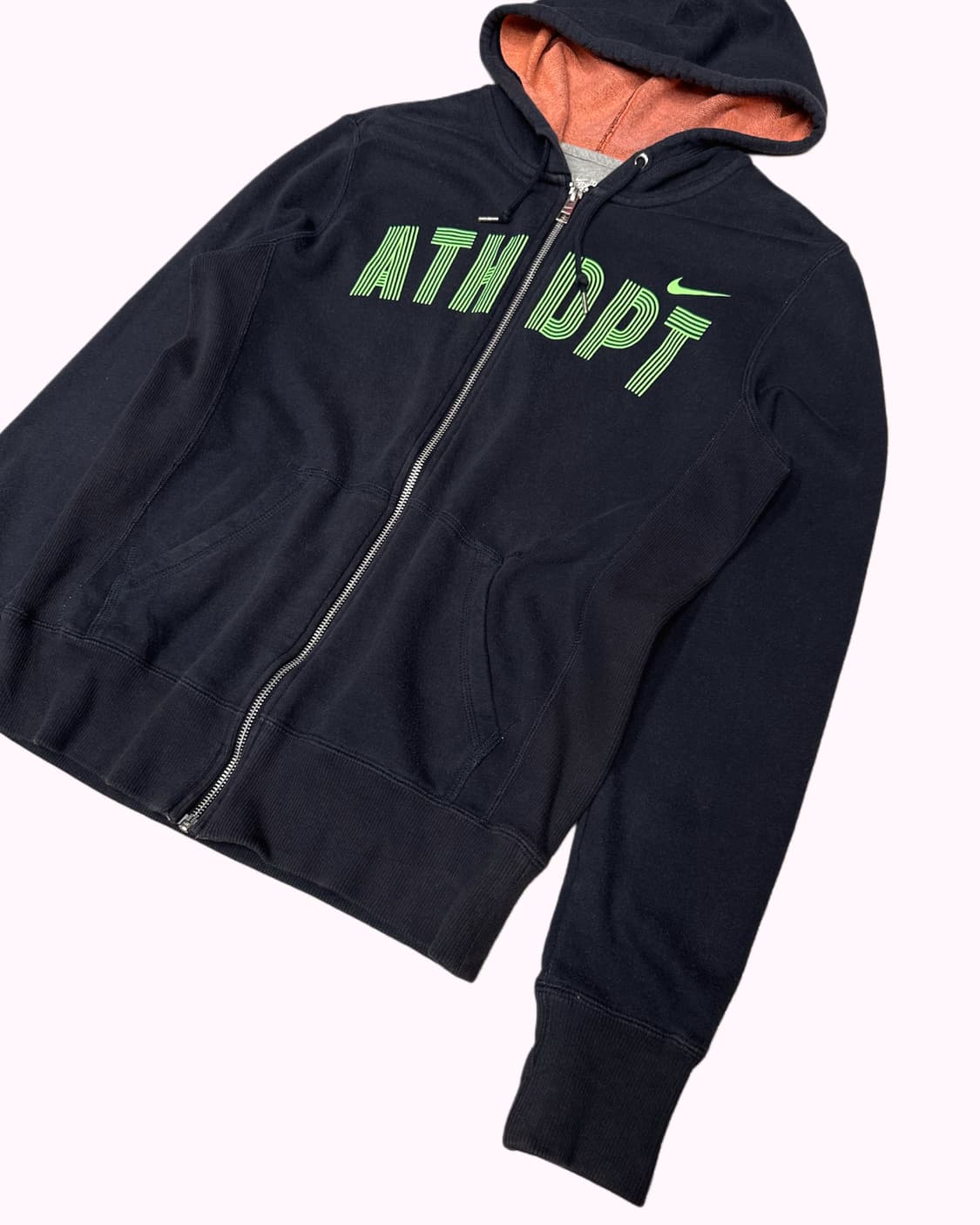 lettering navy hood zip-up 상품이미지2