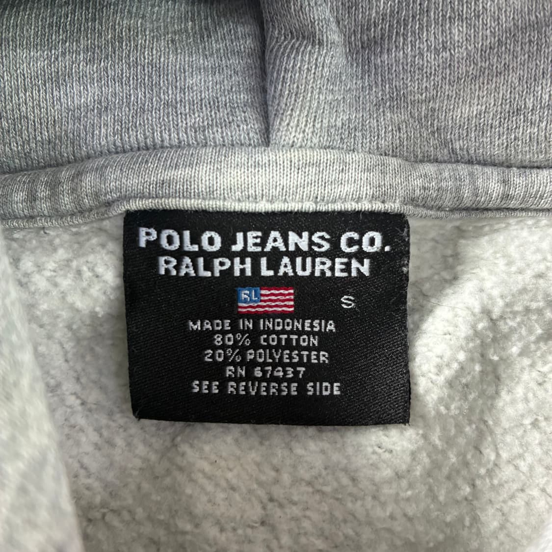 Polo  폴로진스 컴퍼니 자수 코튼 스펠아웃 그레이 후드집업  Pric 상품이미지5