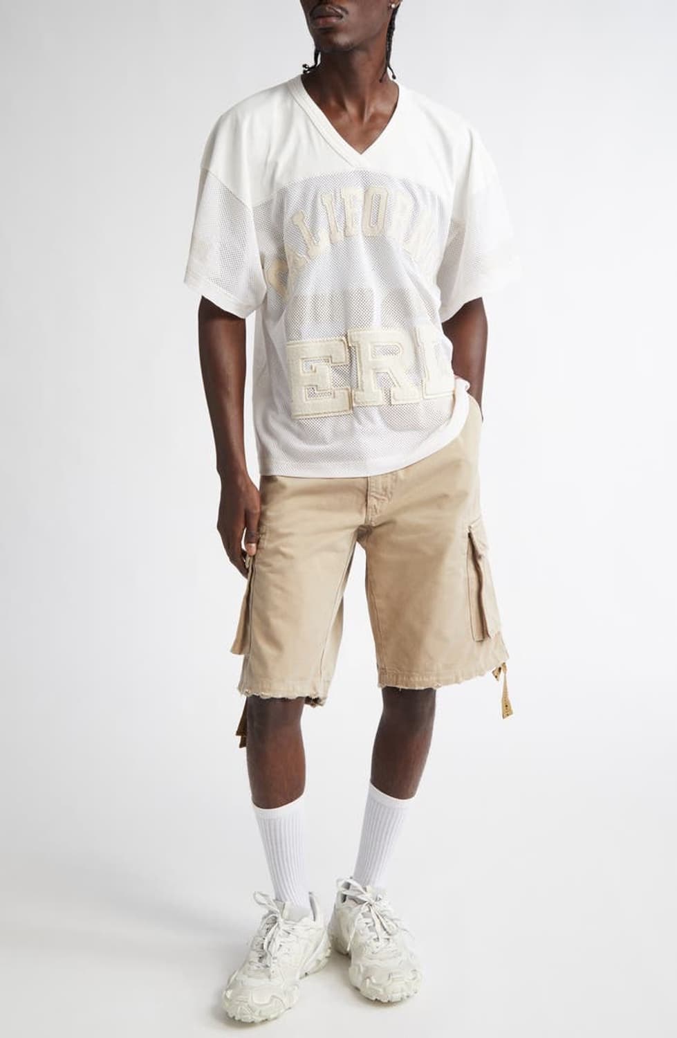 [M]이알엘 ERL 캘리포니아 76 매쉬 풋볼 티/화이트 상품이미지2