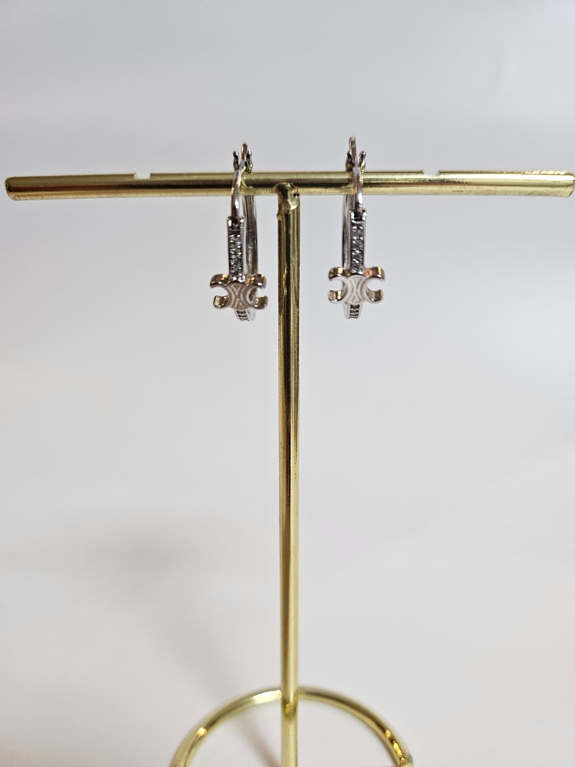 셀린느 라인스톤 후프링 귀걸이 은장 상품이미지3