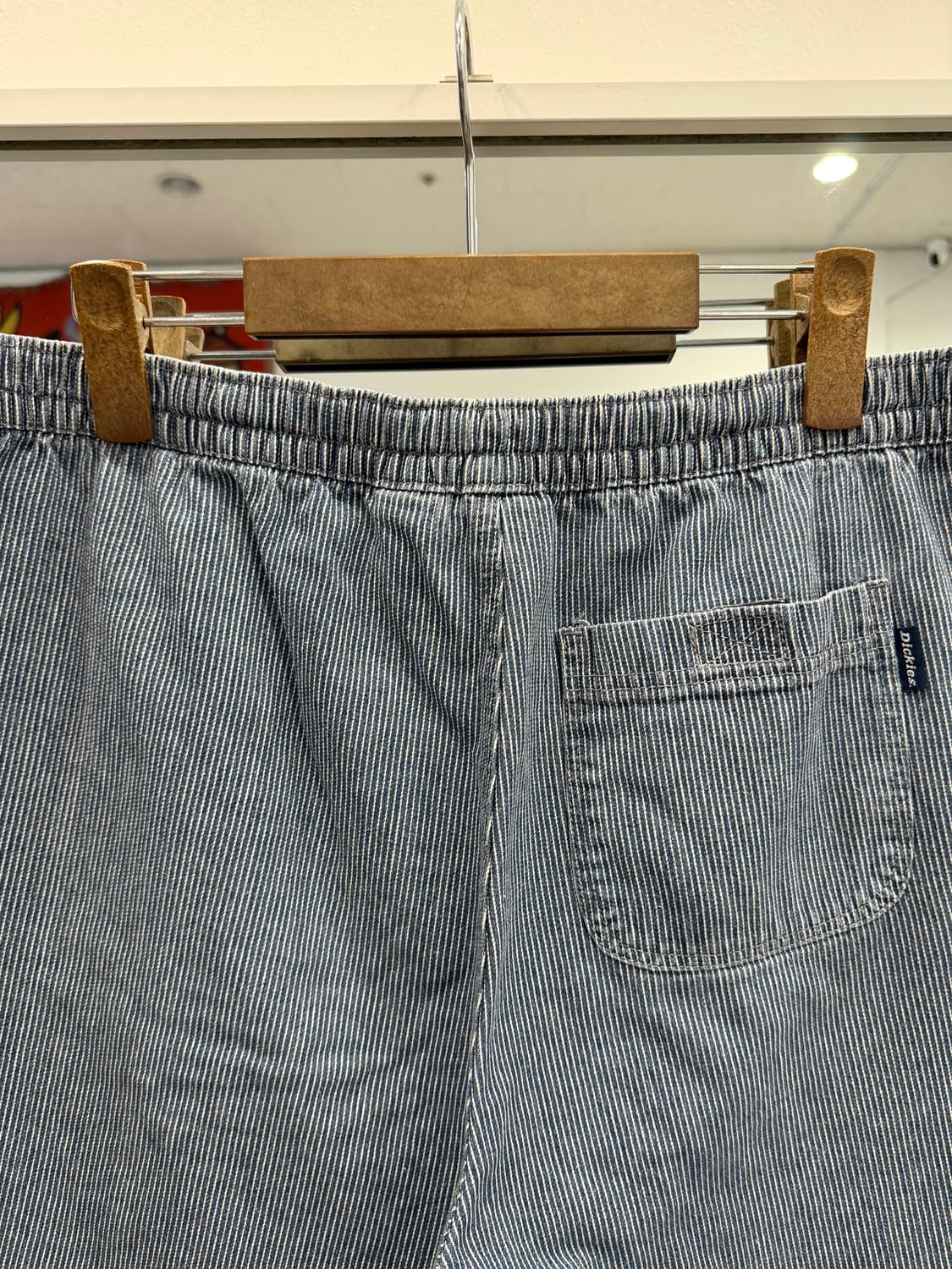 00s Dickies 디키즈 히코리 데님 밴딩 하프 팬츠 (32-38) 상품이미지5