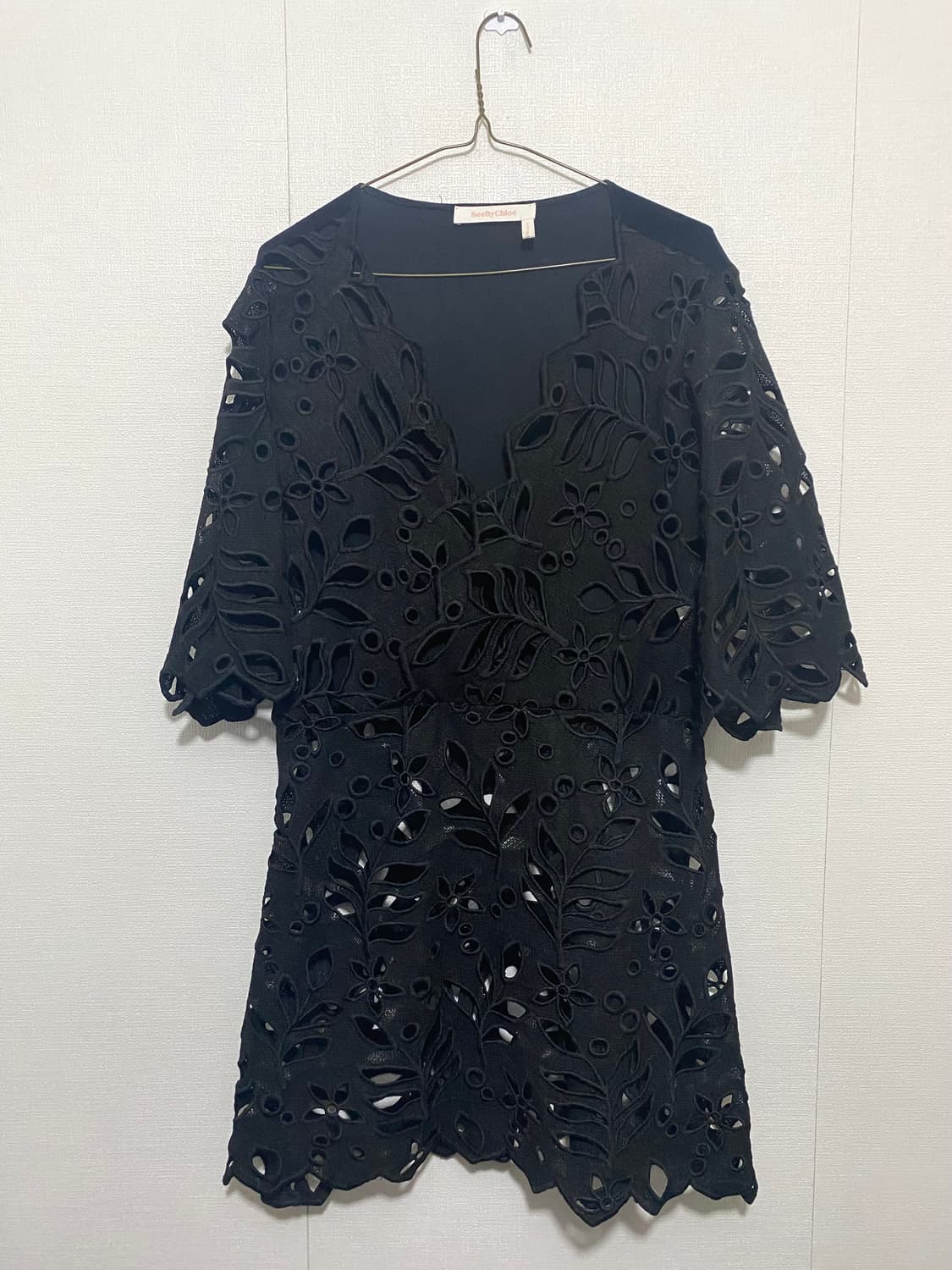 씨바이 끌로에 블랙 레이스 원피스 상품이미지3