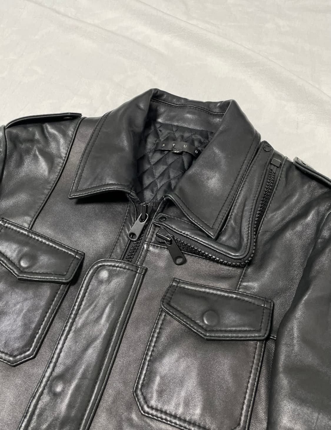 Stud homme lambskin leather jacket 상품이미지3
