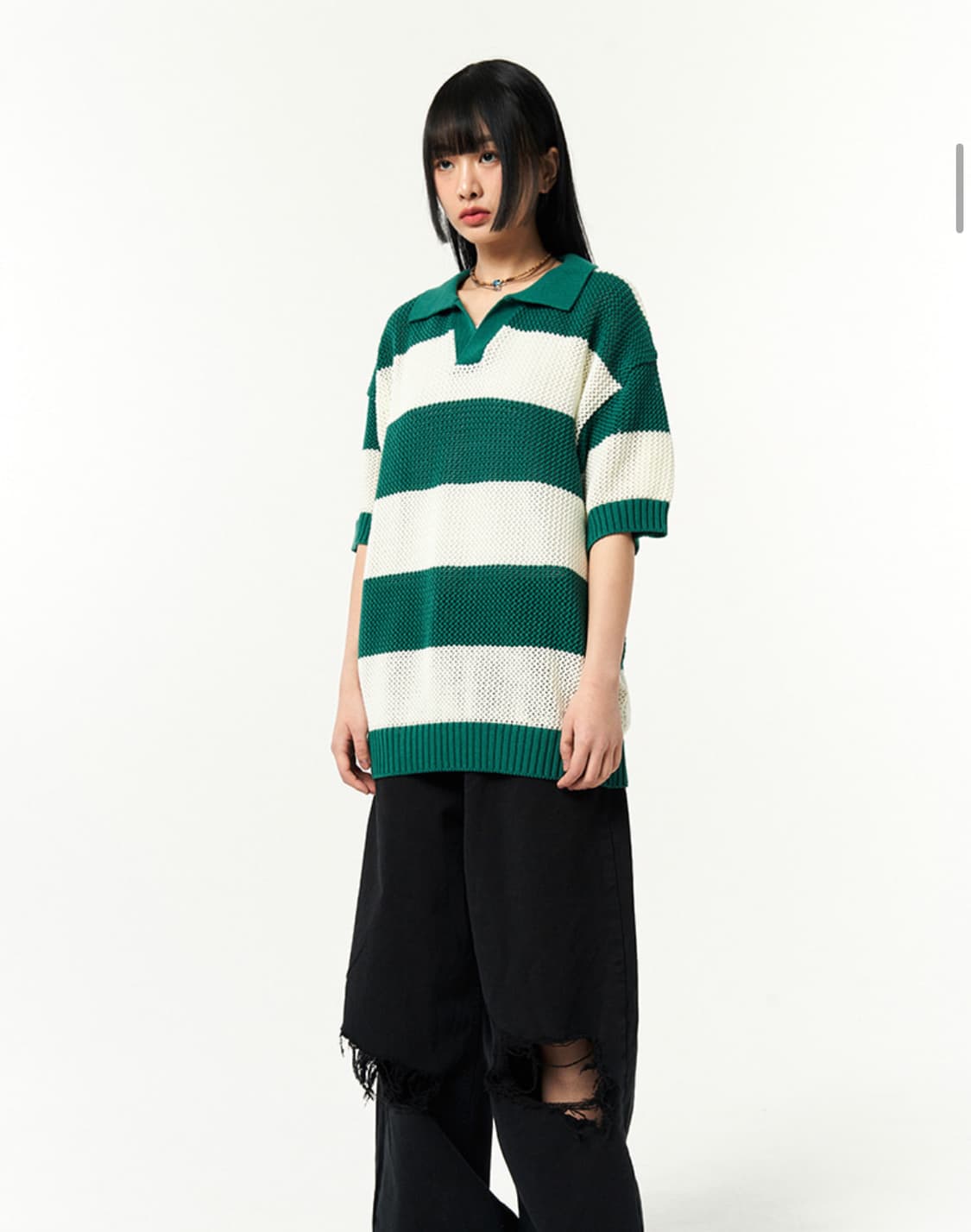 메인부스 오버핏 펀칭 스웨터  상품이미지4