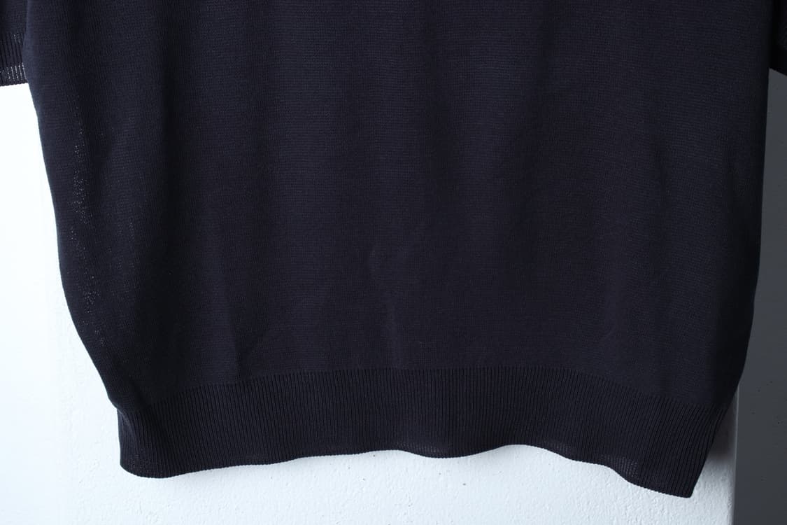 (L-2XL) 집시 반팔 카라 티셔츠 니트 브이넥 네이비-H31428 상품이미지4