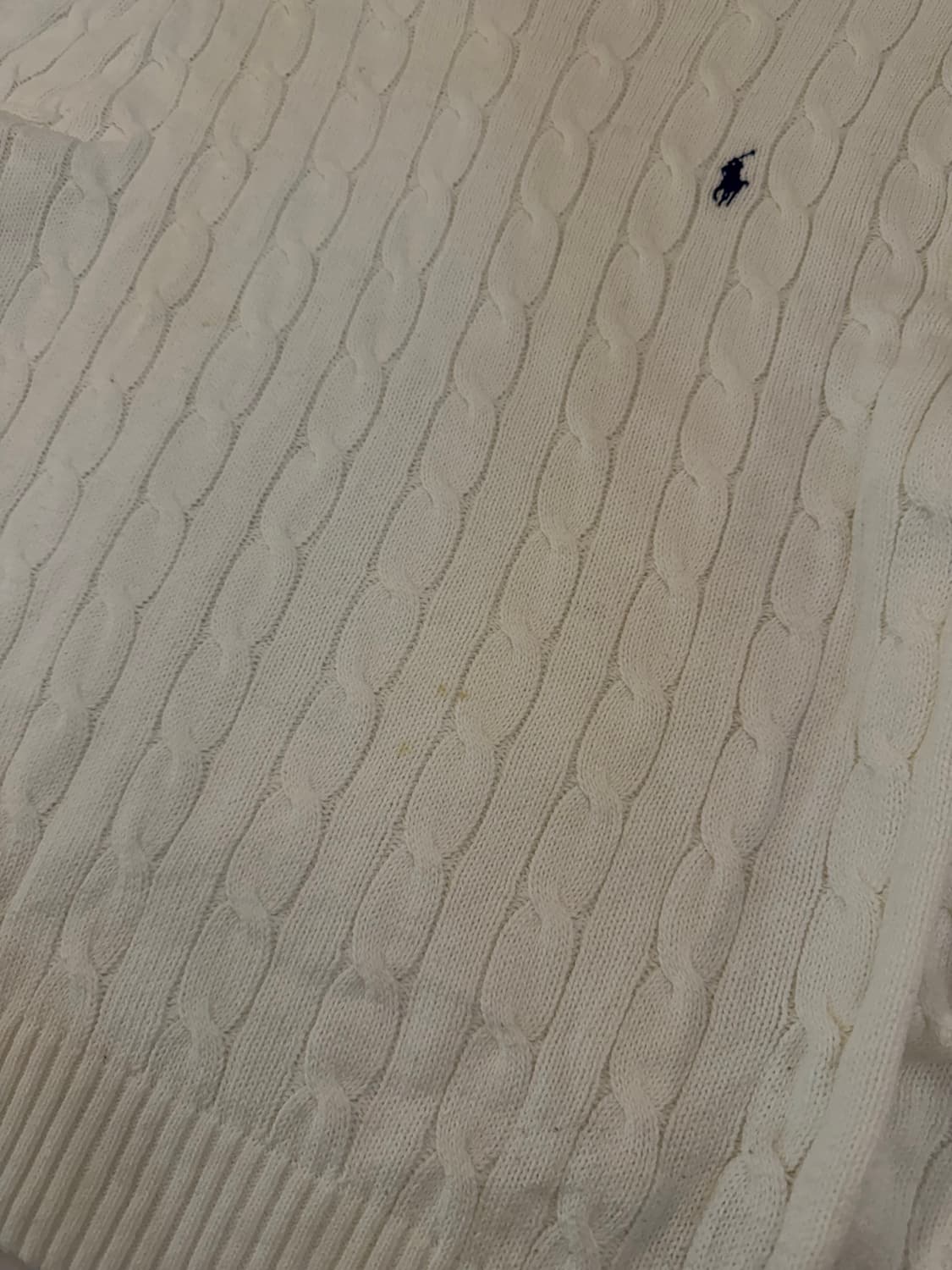 최신형) 폴로 랄프로렌 꽈배기 케이블 니트 화이트 상품이미지2